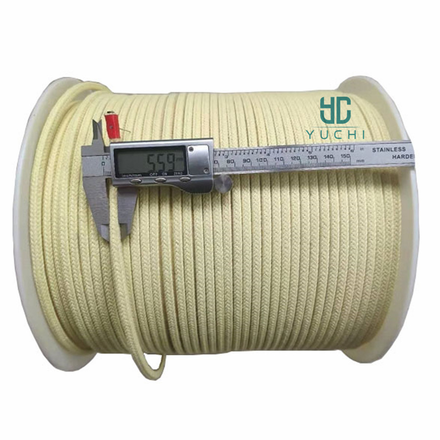 5.5*5.5mm Manufacturer high strength kevlar aramid cord rope for tamglass tempered glass furnace